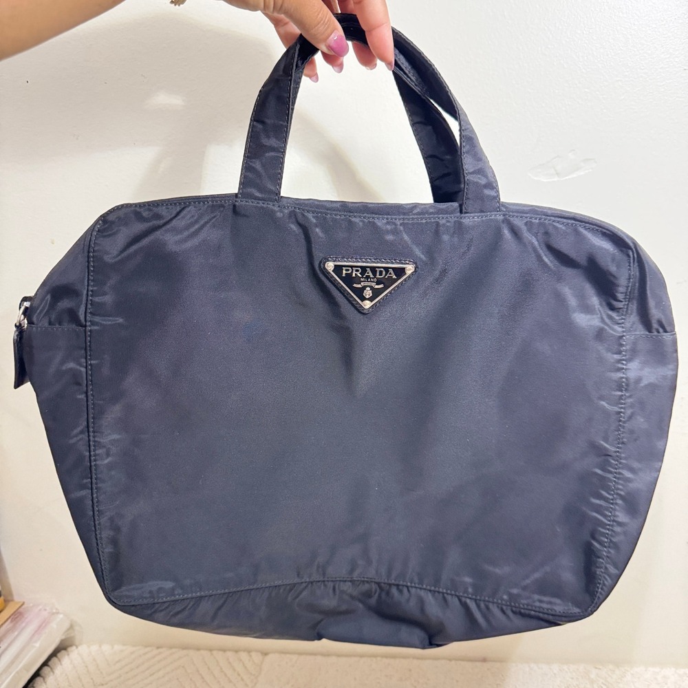 Prada Black Nylon Laptop Business Briefcase Tote Bag 13" MacBook